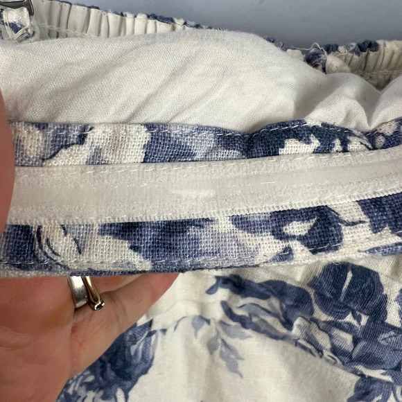 Abercrombie & Fitch Linen Cotton Floral Strapless Maxi Dress SZ MT Tropical Vaca - Picture 8 of 8